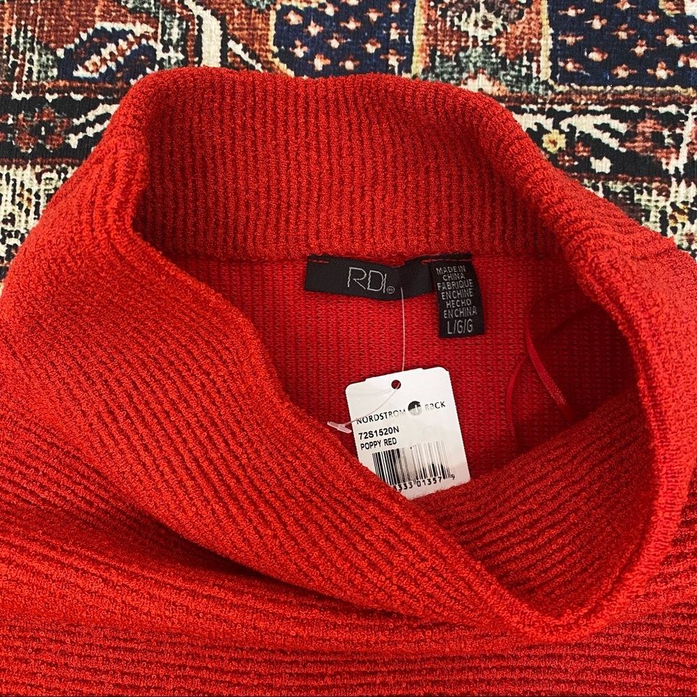 RDI | Poppy Red Ribbed Tunic Sweater - Picture 3 of 3